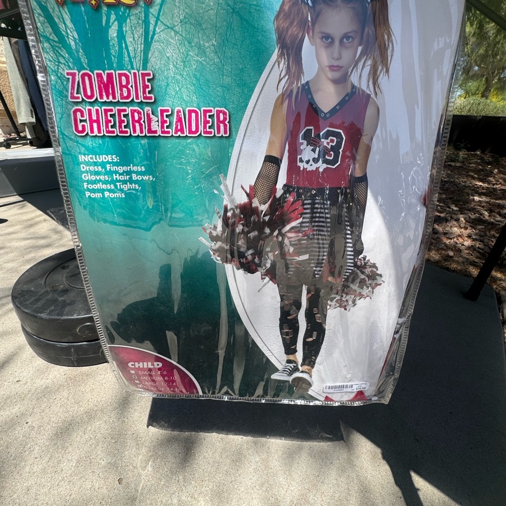 Zombie Cheerleader Costume for Kids - Red and Black